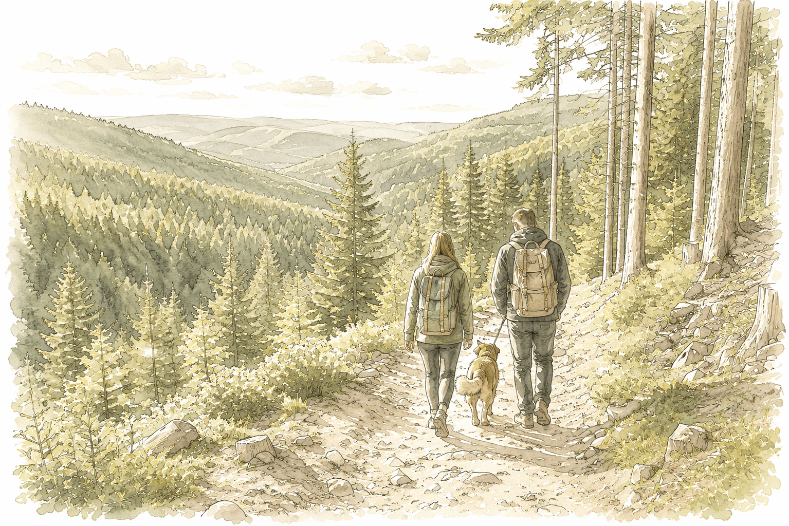Wanderweg im Thüringer Wald bei Ilmenau