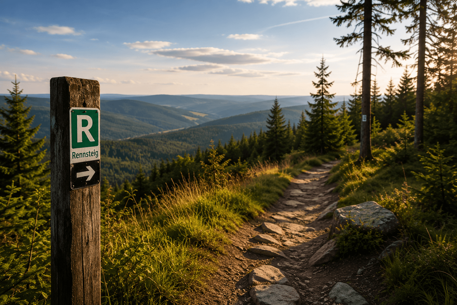 Rennsteig im Thüringer Wald im Winter